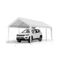 VEVOR Carport, 10 x 20 FT κουβούκλιο εξωτερικού χώρου, πόσιμο υπόστεγο, γαλβανισμένο βαρέως τύπου στέγαστρο αυτοκινήτου, ανθεκτικό στην υπεριώδη ακτινοβολία & αδιάβροχο, προστασία για όλες τις εποχές, υπόστεγο αποθήκευσης για μοτοσυκλέτες σκάφους Λευκ