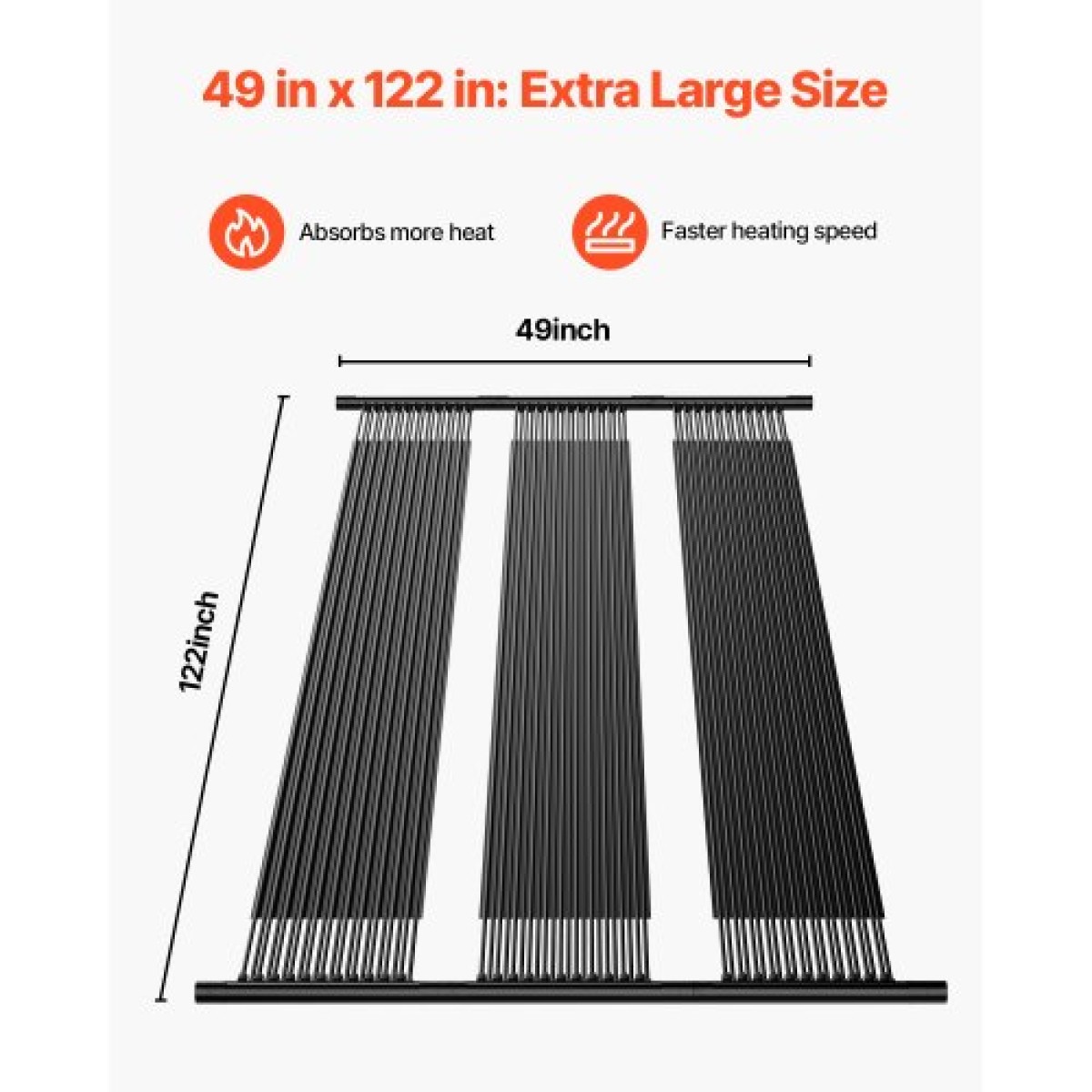 VEVOR Solar Pool Heater, 4 x 10 ft HDPE Solar Pool Panel ( 4 Pcs) - Ανθεκτικό και ανθεκτικό στις καιρικές συνθήκες, με πλήρη αξεσουάρ, Universal ηλιακό πάνελ πισίνας–Αυξάνει τη θερμοκρασία του νερού, πάνω και εσωτερική πισίνα
