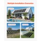 VEVOR Solar Pool Heater, 4 x 10 ft HDPE Solar Pool Panel ( 4 Pcs) - Ανθεκτικό και ανθεκτικό στις καιρικές συνθήκες, με πλήρη αξεσουάρ, Universal ηλιακό πάνελ πισίνας–Αυξάνει τη θερμοκρασία του νερού, πάνω και εσωτερική πισίνα