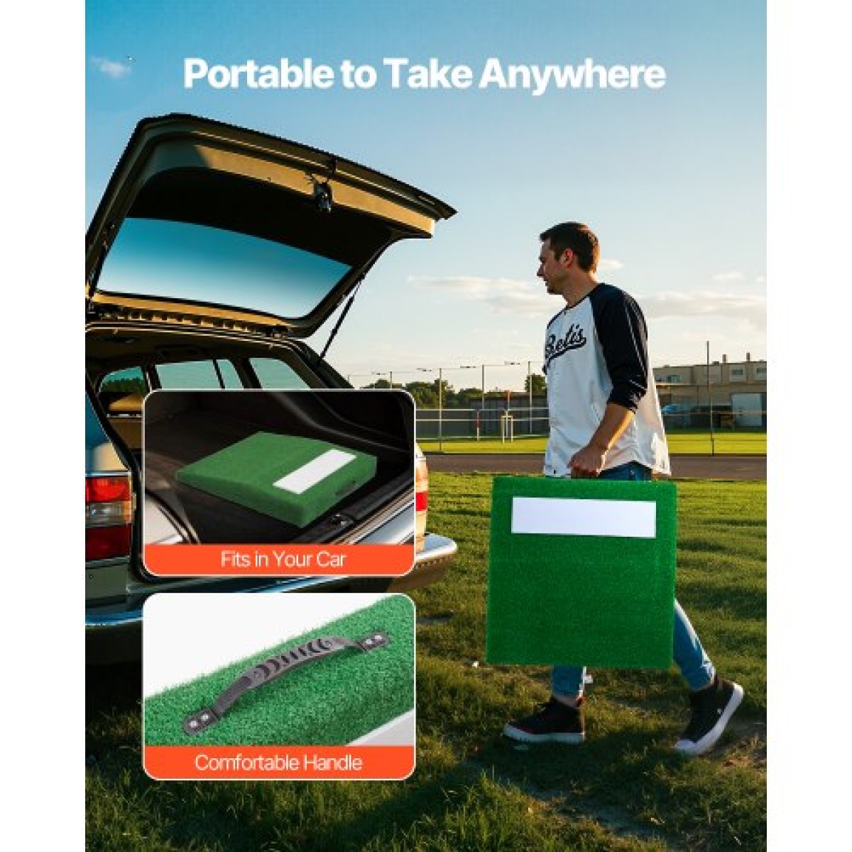 VEVOR Pitching Mound, Φορητό Baseball Pitcher's Mound, 31 indoor Outdoor Pitching Practice and Training Equipment, Softball Pitching Aid with Antifade Turf, Pitching Rubber, Carry Handle