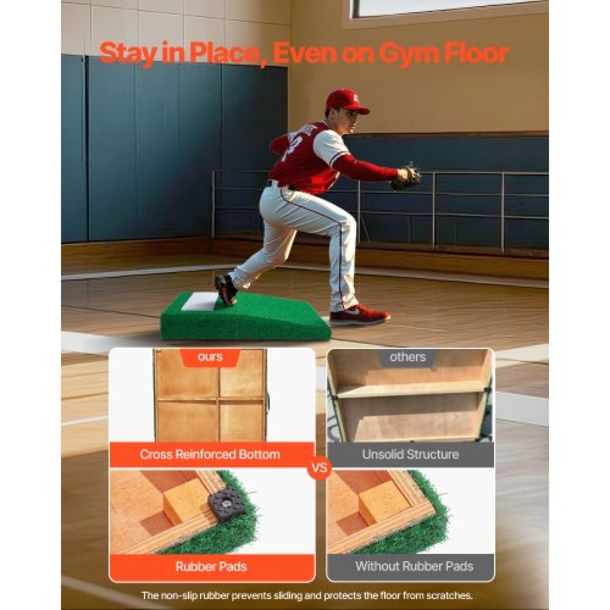 VEVOR Pitching Mound, Φορητό Baseball Pitcher's Mound, 31 indoor Outdoor Pitching Practice and Training Equipment, Softball Pitching Aid with Antifade Turf, Pitching Rubber, Carry Handle
