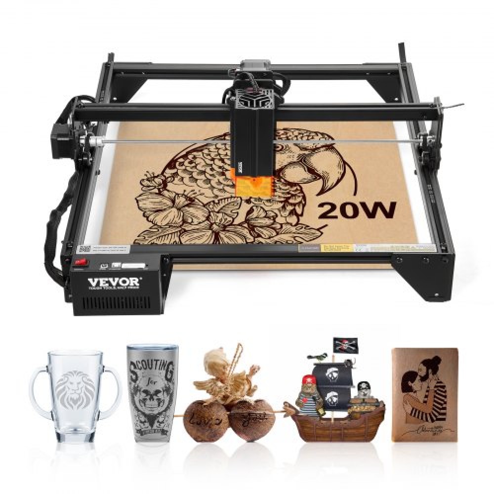 VEVOR Laser Engraver Laser Engraving Machine 20W Compressed Spot Eye Protection