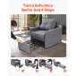 VEVOR Sleeper Καναπές-κρεβάτι, Μετατρέψιμο κρεβάτι ύπνου με πλαϊνή τσέπη, μαξιλάρι, υποβραχιόνιο και επιτραπέζια σανίδα, πλάτη με 5 ρυθμιζόμενες γωνίες, καναπές μονό συρόμενο με 2 ρόδες και χώρο αποθήκευσης στο κάτω μέρος, γκρι