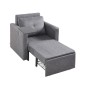 VEVOR Sleeper Καναπές-κρεβάτι, Μετατρέψιμο κρεβάτι ύπνου με πλαϊνή τσέπη, μαξιλάρι, υποβραχιόνιο και επιτραπέζια σανίδα, πλάτη με 5 ρυθμιζόμενες γωνίες, καναπές μονό συρόμενο με 2 ρόδες και χώρο αποθήκευσης στο κάτω μέρος, γκρι