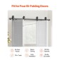 VEVOR Bi-folding Sliding Door Barn Hardware Track Kit, 76" Top Mount Track Kit, σύρεται ομαλά και αθόρυβα, βαρέως τύπου, εύκολο στην εγκατάσταση, κατάλληλο για τέσσερις πόρτες ντουλαπιών 18" ντουλαπιών πλυντηρίου ρούχων (Δεν περιλαμβάνονται)