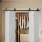 VEVOR Bi-folding Sliding Door Barn Hardware Track Kit, 76" Top Mount Track Kit, σύρεται ομαλά και αθόρυβα, βαρέως τύπου, εύκολο στην εγκατάσταση, κατάλληλο για τέσσερις πόρτες ντουλαπιών 18" ντουλαπιών πλυντηρίου ρούχων (Δεν περιλαμβάνονται)