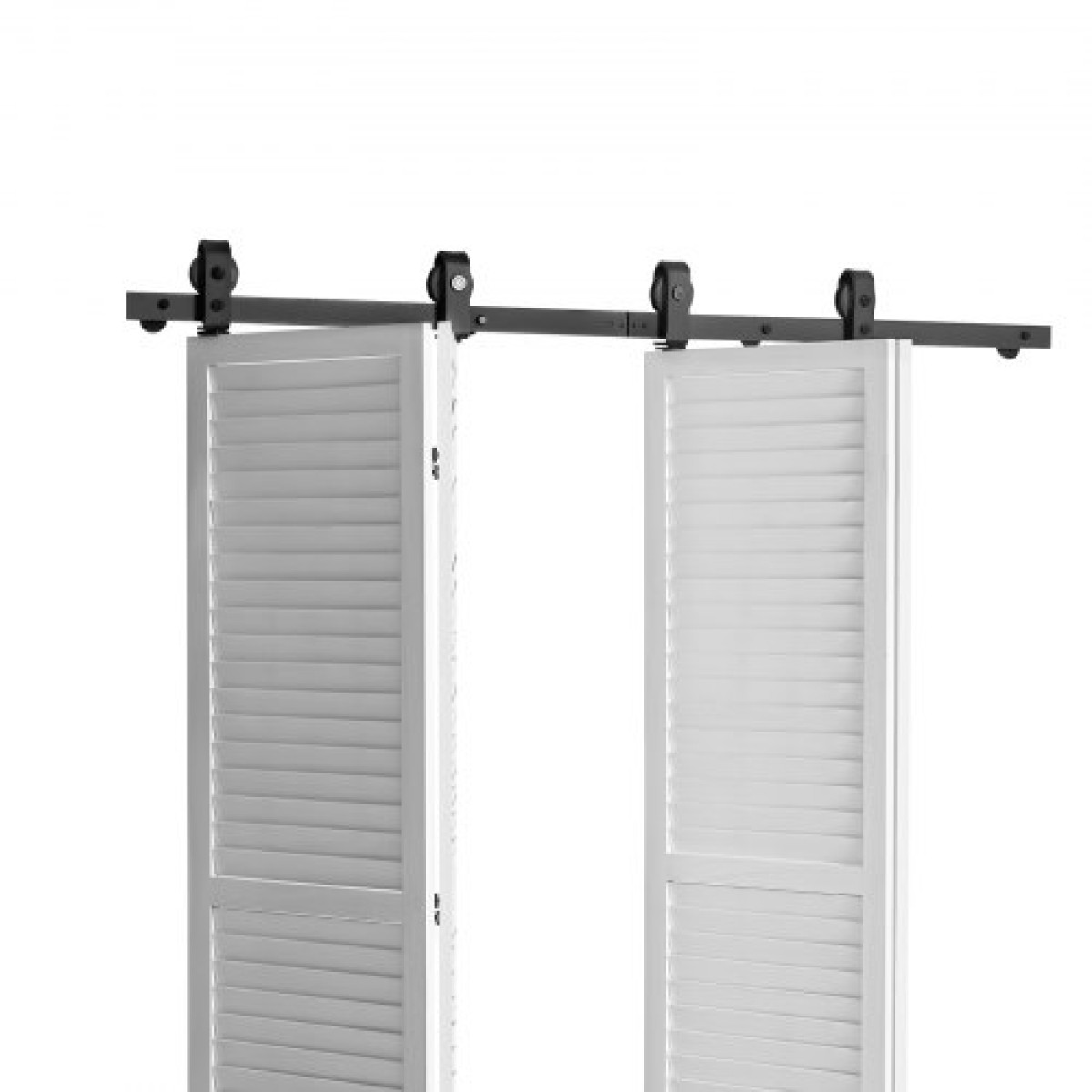 VEVOR Bi-folding Sliding Door Barn Hardware Track Kit, 76" Top Mount Track Kit, σύρεται ομαλά και αθόρυβα, βαρέως τύπου, εύκολο στην εγκατάσταση, κατάλληλο για τέσσερις πόρτες ντουλαπιών 18" ντουλαπιών πλυντηρίου ρούχων (Δεν περιλαμβάνονται)