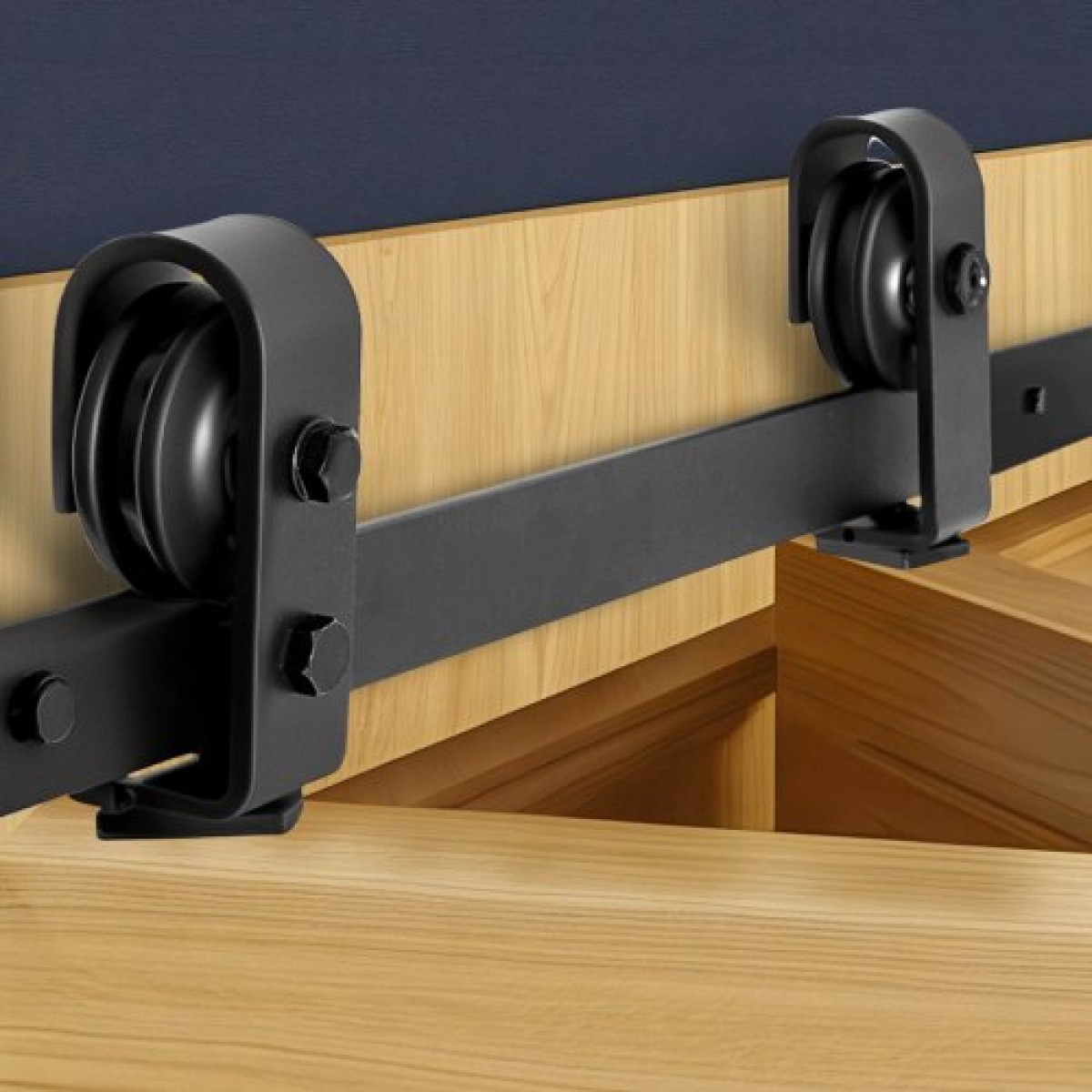 VEVOR Bi-folding Sliding Door Barn Hardware Track Kit, 52" Top Mount Track Kit, σύρεται ομαλά και αθόρυβα, βαρέως τύπου, εύκολο στην εγκατάσταση, κατάλληλο για δύο πόρτες πλυντηρίου ντουλαπιών 24" (Δεν περιλαμβάνονται)
