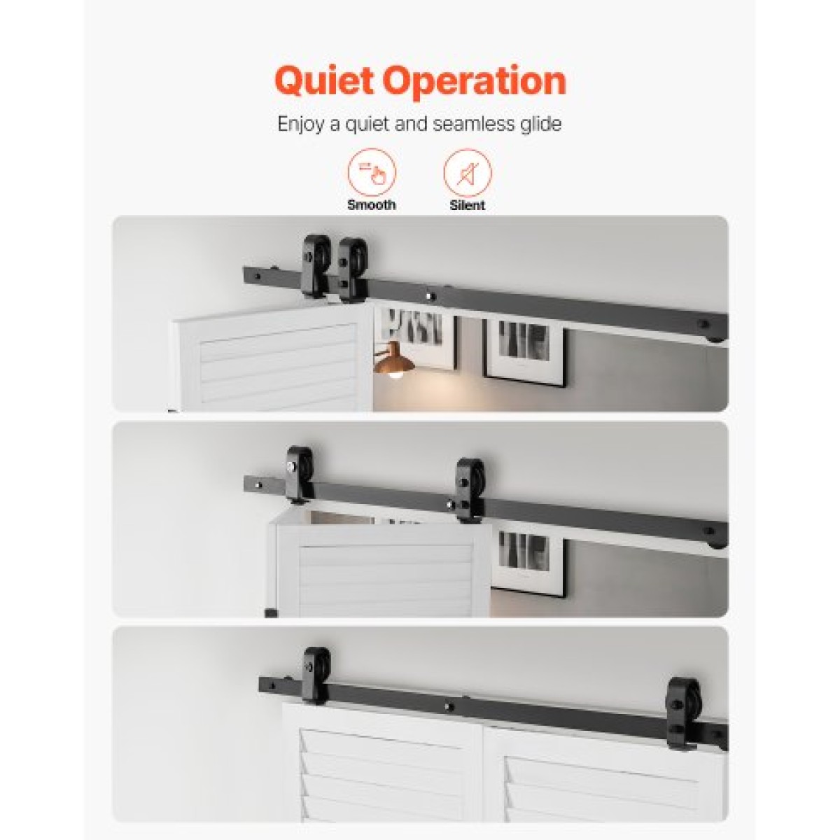 VEVOR Bi-folding Sliding Door Barn Hardware Track Kit, 52" Top Mount Track Kit, σύρεται ομαλά και αθόρυβα, βαρέως τύπου, εύκολο στην εγκατάσταση, κατάλληλο για δύο πόρτες πλυντηρίου ντουλαπιών 24" (Δεν περιλαμβάνονται)