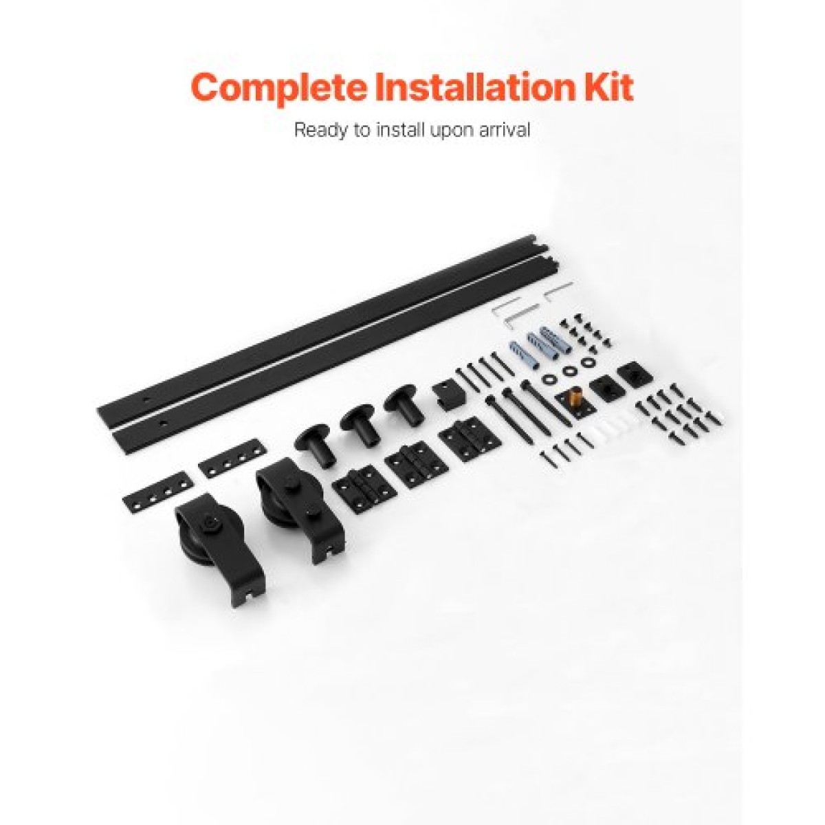VEVOR Bi-folding Sliding Door Barn Hardware Track Kit, 52" Top Mount Track Kit, σύρεται ομαλά και αθόρυβα, βαρέως τύπου, εύκολο στην εγκατάσταση, κατάλληλο για δύο πόρτες πλυντηρίου ντουλαπιών 24" (Δεν περιλαμβάνονται)