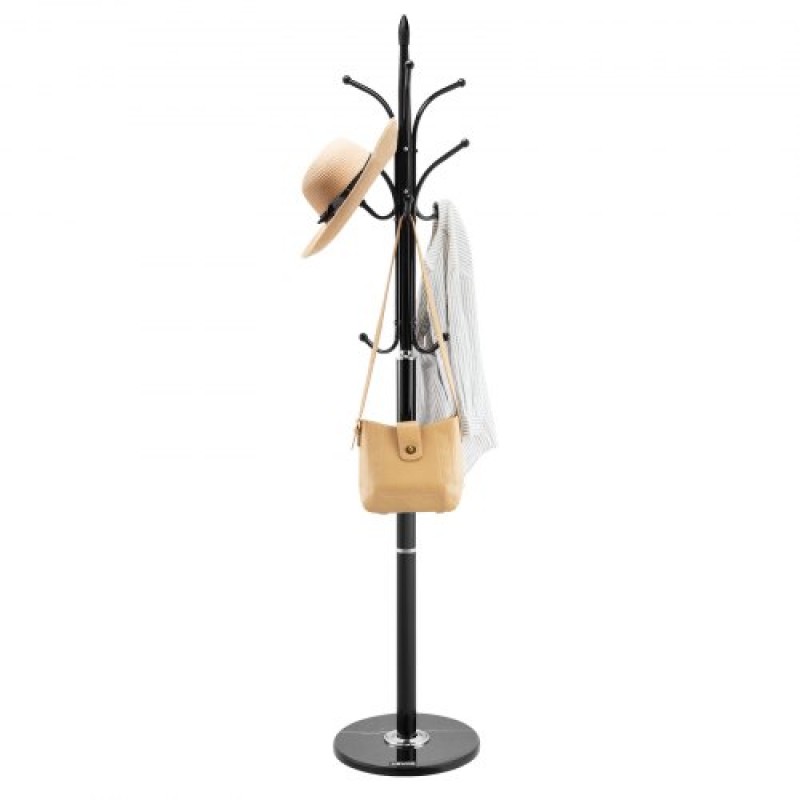 VEVOR Σχάρα Ελεύθερη, Δέντρο Στάντ για Παλτό με Σταθερή Μαρμάρινη Βάση & 6 Γάντζους, Ελεύθερη Σχάρα Χωλ για είσοδο, Υπνοδωμάτιο, Γραφείο, Σαλόνι, Μοντέρνα κρεμάστρα ρούχων για Παλτό, Καπέλα, Τσάντες