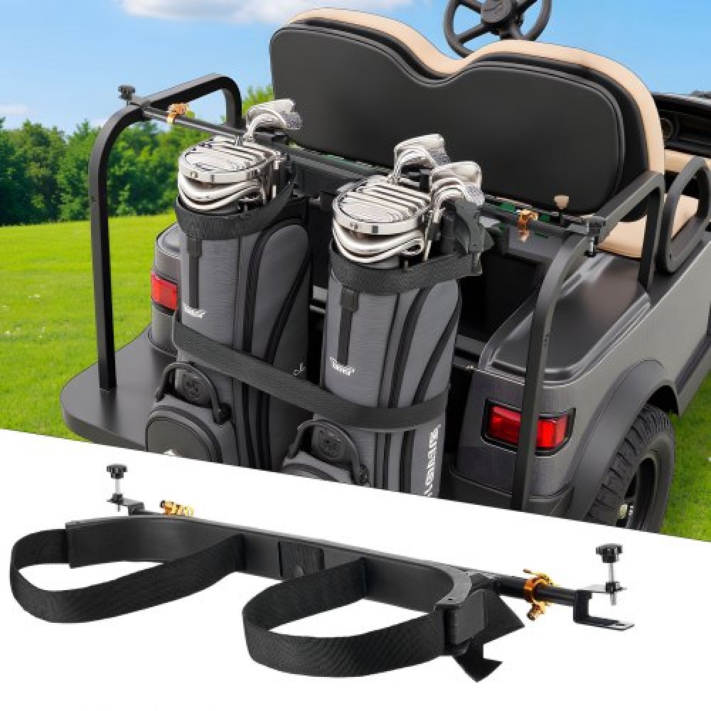Βάση τσάντας VEVOR Golf Cart, 1370 x 195 x 60,5 mm, Συμβατή με τα περισσότερα πίσω κάθισμα 2+2 καροτσιών γκολφ με τετράγωνους σωλήνες 1,2 ιντσών, ρυθμιζόμενη βάση για καρότσια πίσω καθίσματος με ιμάντα, δεν απαιτείται τρύπημα