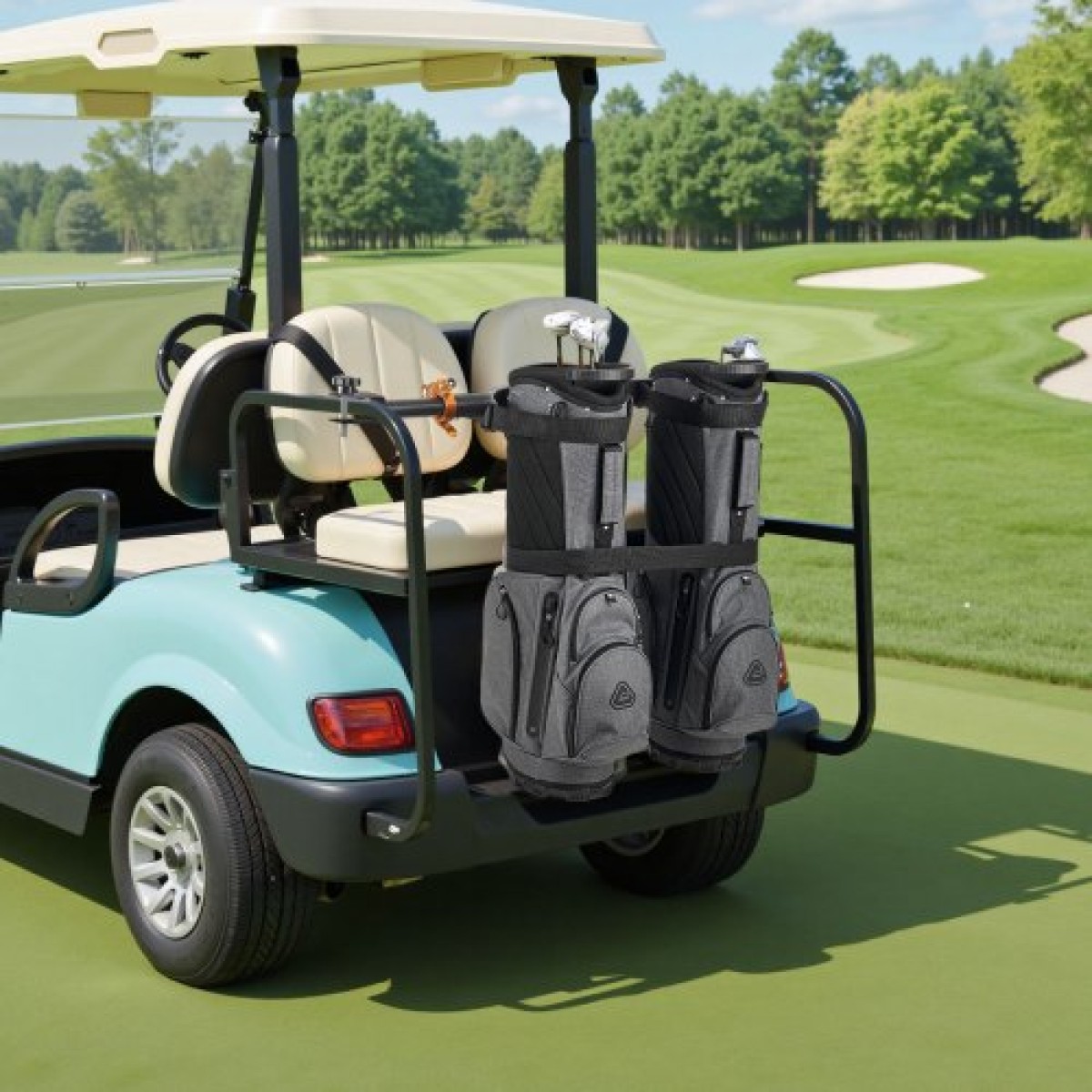 Βάση τσάντας VEVOR Golf Cart, 1370 x 195 x 60,5 mm, Συμβατή με τα περισσότερα πίσω κάθισμα 2+2 καροτσιών γκολφ με τετράγωνους σωλήνες 1,2 ιντσών, ρυθμιζόμενη βάση για καρότσια πίσω καθίσματος με ιμάντα, δεν απαιτείται τρύπημα