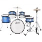 VEVOR Kids Drum Set, 5 τεμαχίων 14 ιντσών / 355,6 mm Junior Drum Set, Σετ τύμπανων για αρχάριους με ρυθμιζόμενο θρόνο και δύο ζευγάρια τύμπανα, κιτ οργάνων για τύμπανα μουσικής εκμάθησης, για παιδιά 6-13 ετών (Μπλε)