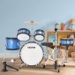VEVOR Kids Drum Set, 5 τεμαχίων 14 ιντσών / 355,6 mm Junior Drum Set, Σετ τύμπανων για αρχάριους με ρυθμιζόμενο θρόνο και δύο ζευγάρια τύμπανα, κιτ οργάνων για τύμπανα μουσικής εκμάθησης, για παιδιά 6-13 ετών (Μπλε)