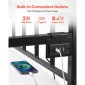 VEVOR Πλαίσιο daybed με διπλό μέγεθος, ρυθμιζόμενο ύψος κρεβατιού ημέρας με κορδόνι, βαρέως τύπου μεταλλικό σκελετό κρεβατιού με φως LED και σταθμό φόρτισης, διπλό κρεβάτι ημέρας με μεταλλικές τάπες για σαλόνι, υπνοδωμάτιο