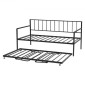VEVOR Πλαίσιο daybed με διπλό μέγεθος, ρυθμιζόμενο ύψος κρεβατιού ημέρας με κορδόνι, βαρέως τύπου μεταλλικό σκελετό κρεβατιού με φως LED και σταθμό φόρτισης, διπλό κρεβάτι ημέρας με μεταλλικές τάπες για σαλόνι, υπνοδωμάτιο