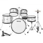 VEVOR Kids Drum Set, 5 τεμαχίων 16 ιντσών / 406,4 mm Junior Drum set, σετ τύμπανων για αρχάριους με ρυθμιζόμενο θρόνο και δύο ζευγάρια τύμπανα, κιτ οργάνων για τύμπανα μουσικής εκμάθησης, για παιδιά ηλικίας 6-13 (Ασημί)