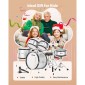 VEVOR Kids Drum Set, 5 τεμαχίων 16 ιντσών / 406,4 mm Junior Drum set, σετ τύμπανων για αρχάριους με ρυθμιζόμενο θρόνο και δύο ζευγάρια τύμπανα, κιτ οργάνων για τύμπανα μουσικής εκμάθησης, για παιδιά ηλικίας 6-13 (Ασημί)