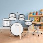 VEVOR Kids Drum Set, 5 τεμαχίων 16 ιντσών / 406,4 mm Junior Drum set, σετ τύμπανων για αρχάριους με ρυθμιζόμενο θρόνο και δύο ζευγάρια τύμπανα, κιτ οργάνων για τύμπανα μουσικής εκμάθησης, για παιδιά ηλικίας 6-13 (Ασημί)