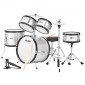 VEVOR Kids Drum Set, 5 τεμαχίων 16 ιντσών / 406,4 mm Junior Drum set, σετ τύμπανων για αρχάριους με ρυθμιζόμενο θρόνο και δύο ζευγάρια τύμπανα, κιτ οργάνων για τύμπανα μουσικής εκμάθησης, για παιδιά ηλικίας 6-13 (Ασημί)