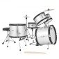 VEVOR Kids Drum Set, 5 τεμαχίων 16 ιντσών / 406,4 mm Junior Drum set, σετ τύμπανων για αρχάριους με ρυθμιζόμενο θρόνο και δύο ζευγάρια τύμπανα, κιτ οργάνων για τύμπανα μουσικής εκμάθησης, για παιδιά ηλικίας 6-13 (Ασημί)