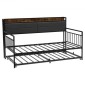 Πλαίσιο Daybed VEVOR Twin Size, Day Bed with Strend, Heavy Duty Metal Platform Rad Frame with Charging Station, Twin Day Bed with Metal Slats Support for Living Room, Υπνοδωμάτιο, Ξενώνας, Easy Assembly