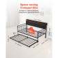 Πλαίσιο Daybed VEVOR Twin Size, Day Bed with Strend, Heavy Duty Metal Platform Rad Frame with Charging Station, Twin Day Bed with Metal Slats Support for Living Room, Υπνοδωμάτιο, Ξενώνας, Easy Assembly