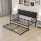 Πλαίσιο Daybed VEVOR Twin Size, Day Bed with Strend, Heavy Duty Metal Platform Rad Frame with Charging Station, Twin Day Bed with Metal Slats Support for Living Room, Υπνοδωμάτιο, Ξενώνας, Easy Assembly