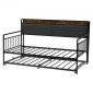 Πλαίσιο Daybed VEVOR Twin Size, Day Bed with Strend, Heavy Duty Metal Platform Rad Frame with Charging Station, Twin Day Bed with Metal Slats Support for Living Room, Υπνοδωμάτιο, Ξενώνας, Easy Assembly