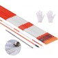 Μαρκαδόροι VEVOR Driveway, 200Pcs 122cm Μήκος 6,35mm, Ανακλαστήρες Hi-Visibility Driveway with 12 in Steel Drill Bits, Reflektive Snow Sticks Fiberglass Pole for Parking, Walkways, Snow Oring