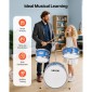 VEVOR Kids Drum Set, 3 τεμαχίων 14 ιντσών / 355,6 mm Junior Drum set, σετ τύμπανων για αρχάριους με ρυθμιζόμενο θρόνο και δύο ζευγάρια τύμπανα, κιτ οργάνων για τύμπανα μουσικής εκμάθησης, για παιδιά ηλικίας 6-13 (Μπλε)