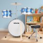 VEVOR Kids Drum Set, 3 τεμαχίων 14 ιντσών / 355,6 mm Junior Drum set, σετ τύμπανων για αρχάριους με ρυθμιζόμενο θρόνο και δύο ζευγάρια τύμπανα, κιτ οργάνων για τύμπανα μουσικής εκμάθησης, για παιδιά ηλικίας 6-13 (Μπλε)