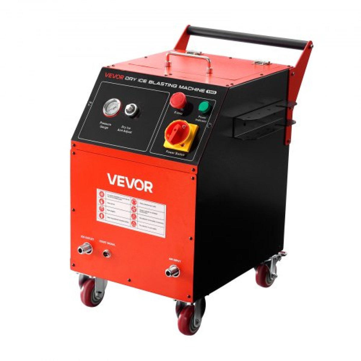 VEVOR Dry Ice Blasting Machine, 11LBS (5KG) Μηχάνημα καθαρισμού ξηρού πάγου χωρητικότητας με 4 ακροφύσια, ρυθμιζόμενη πίεση & ποσότητα ξηρού πάγου, Movable Blaster Cleaner for Automotive Ship Aviation Chemical