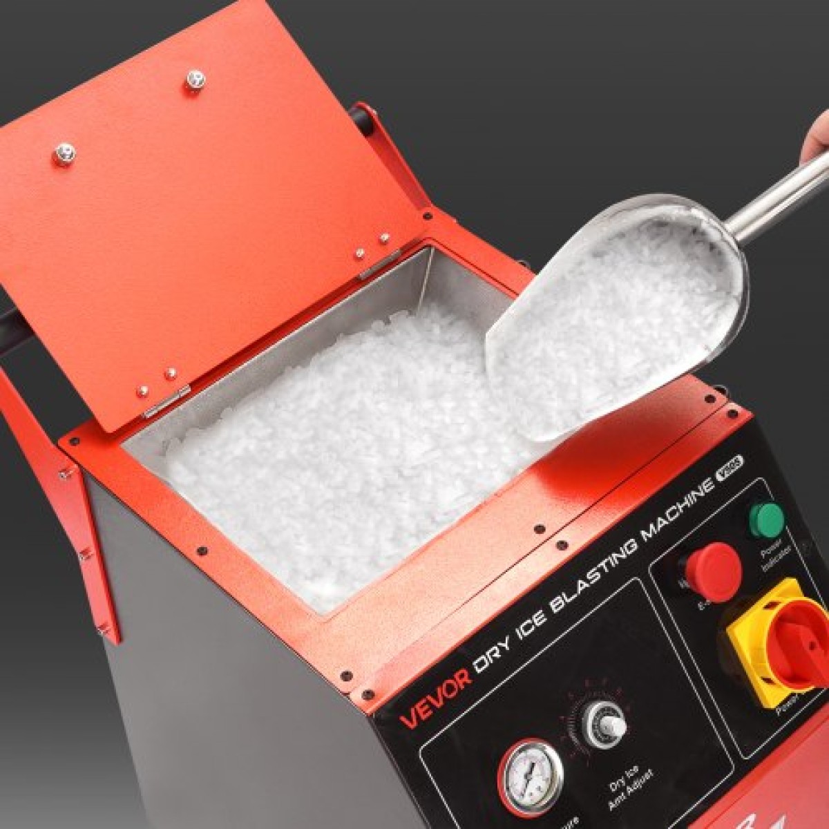 VEVOR Dry Ice Blasting Machine, 11LBS (5KG) Μηχάνημα καθαρισμού ξηρού πάγου χωρητικότητας με 4 ακροφύσια, ρυθμιζόμενη πίεση & ποσότητα ξηρού πάγου, Movable Blaster Cleaner for Automotive Ship Aviation Chemical