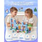 VEVOR Magnetic Blocks, 150 τμχ Glacier Castle Set, Magnetic Building Cubes for Children, STEM Montessori Sensory Toys για Χριστουγεννιάτικο δώρο γενεθλίων, Κατασκευαστικό παιχνίδι στοίβαξης για αγόρια και κορίτσια 3+ ετών