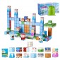 VEVOR Magnetic Blocks, 150 τμχ Glacier Castle Set, Magnetic Building Cubes for Children, STEM Montessori Sensory Toys για Χριστουγεννιάτικο δώρο γενεθλίων, Κατασκευαστικό παιχνίδι στοίβαξης για αγόρια και κορίτσια 3+ ετών