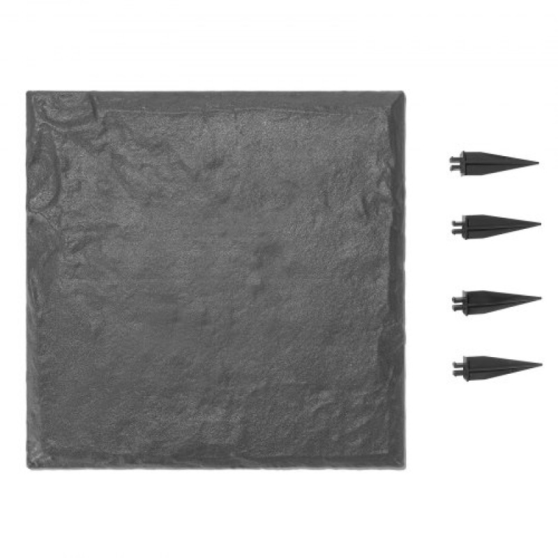 Βήμα κήπου VEVOR, 4 τμχ 39,5x39,5 cm Διακοσμητικές πέτρες με πασσάλους, ανθεκτικές στις καιρικές συνθήκες Πλαστικές πλακόστρωτες μονοπατιών, λεία επιφάνεια, εξωτερικός διάδρομος πεζών για γκαζόν Τοπίο, Γκρι