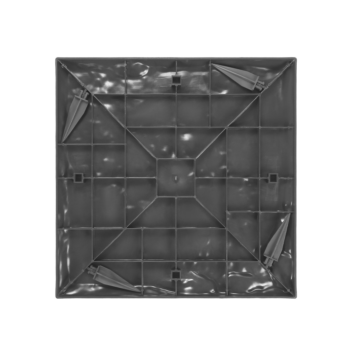 Βήμα κήπου VEVOR, 4 τμχ 39,5x39,5 cm Διακοσμητικές πέτρες με πασσάλους, ανθεκτικές στις καιρικές συνθήκες Πλαστικές πλακόστρωτες μονοπατιών, λεία επιφάνεια, εξωτερικός διάδρομος πεζών για γκαζόν Τοπίο, Γκρι