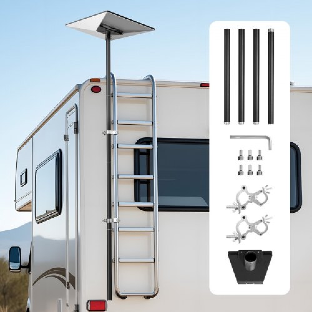 Βάση σκάλας VEVOR Starlink RV, 360° ρυθμιζόμενη γωνία τοποθέτησης Standard κιτ σωλήνων Gen 3, βαρέως τύπου Steel Extra Long Starlink RV Ladder Adapter, Συμβατό με Gen3 και V3, Εύκολη συναρμολόγηση, Μαύρο