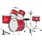 VEVOR Kids Drum Set, 5 τεμαχίων 16 ιντσών / 406,4 mm Junior Drum sets, σετ ντραμς για αρχάριους με ρυθμιζόμενο θρόνο και δύο ζευγάρια τύμπανα, κιτ οργάνων για τύμπανα μουσικής εκμάθησης, για παιδιά 6-13 ετών (Κόκκινο)