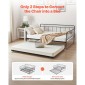 VEVOR Πλαίσιο Daybed πλήρους μεγέθους, Κρεβάτι ημέρας με τρούλο, Πλαίσιο κρεβατιού με μεταλλική πλατφόρμα βαρέως τύπου, Πλήρες ανάκλιντρο με μεταλλικές ράγες Στήριξη για σαλόνι, κρεβατοκάμαρα, ξενώνας, εύκολη συναρμολόγηση, μαύρο
