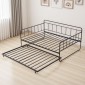 VEVOR Πλαίσιο Daybed πλήρους μεγέθους, Κρεβάτι ημέρας με τρούλο, Πλαίσιο κρεβατιού με μεταλλική πλατφόρμα βαρέως τύπου, Πλήρες ανάκλιντρο με μεταλλικές ράγες Στήριξη για σαλόνι, κρεβατοκάμαρα, ξενώνας, εύκολη συναρμολόγηση, μαύρο