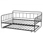 VEVOR Πλαίσιο Daybed πλήρους μεγέθους, Κρεβάτι ημέρας με τρούλο, Πλαίσιο κρεβατιού με μεταλλική πλατφόρμα βαρέως τύπου, Πλήρες ανάκλιντρο με μεταλλικές ράγες Στήριξη για σαλόνι, κρεβατοκάμαρα, ξενώνας, εύκολη συναρμολόγηση, μαύρο