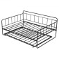 VEVOR Πλαίσιο Daybed πλήρους μεγέθους, Κρεβάτι ημέρας με τρούλο, Πλαίσιο κρεβατιού με μεταλλική πλατφόρμα βαρέως τύπου, Πλήρες ανάκλιντρο με μεταλλικές ράγες Στήριξη για σαλόνι, κρεβατοκάμαρα, ξενώνας, εύκολη συναρμολόγηση, μαύρο