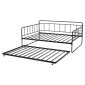 VEVOR Πλαίσιο Daybed πλήρους μεγέθους, Κρεβάτι ημέρας με τρούλο, Πλαίσιο κρεβατιού με μεταλλική πλατφόρμα βαρέως τύπου, Πλήρες ανάκλιντρο με μεταλλικές ράγες Στήριξη για σαλόνι, κρεβατοκάμαρα, ξενώνας, εύκολη συναρμολόγηση, μαύρο