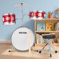 VEVOR Kids Drum Set, 3 τεμαχίων 14 ιντσών / 355,6 mm Junior Drum Set, Σετ τύμπανων για αρχάριους με ρυθμιζόμενο θρόνο και δύο ζευγάρια τύμπανα, κιτ οργάνων για τύμπανα μουσικής εκμάθησης, για παιδιά 6-13 ετών (Κόκκινο)