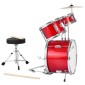 VEVOR Kids Drum Set, 3 τεμαχίων 14 ιντσών / 355,6 mm Junior Drum Set, Σετ τύμπανων για αρχάριους με ρυθμιζόμενο θρόνο και δύο ζευγάρια τύμπανα, κιτ οργάνων για τύμπανα μουσικής εκμάθησης, για παιδιά 6-13 ετών (Κόκκινο)