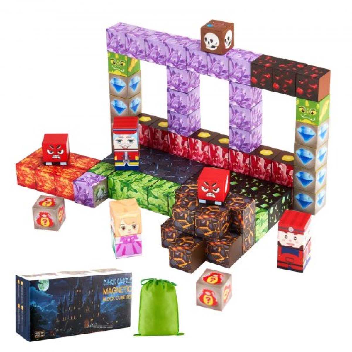 VEVOR Magnetic Blocks, 150 PCS Dark Castle Set, Magnetic Building Cubes for Children, STEM Montessori Sensory Toys για Χριστουγεννιάτικο δώρο γενεθλίων, Κατασκευαστικό παιχνίδι στοίβαξης για αγόρια και κορίτσια 3+ ετών