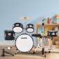 VEVOR Kids Drum Set, 5 τεμαχίων 14 ιντσών / 355,6 mm Junior Drum set, σετ ντραμς για αρχάριους με ρυθμιζόμενο θρόνο και δύο ζευγάρια τύμπανα, κιτ οργάνων για τύμπανα μουσικής εκμάθησης, για παιδιά ηλικίας 6-13 (Μαύρο)